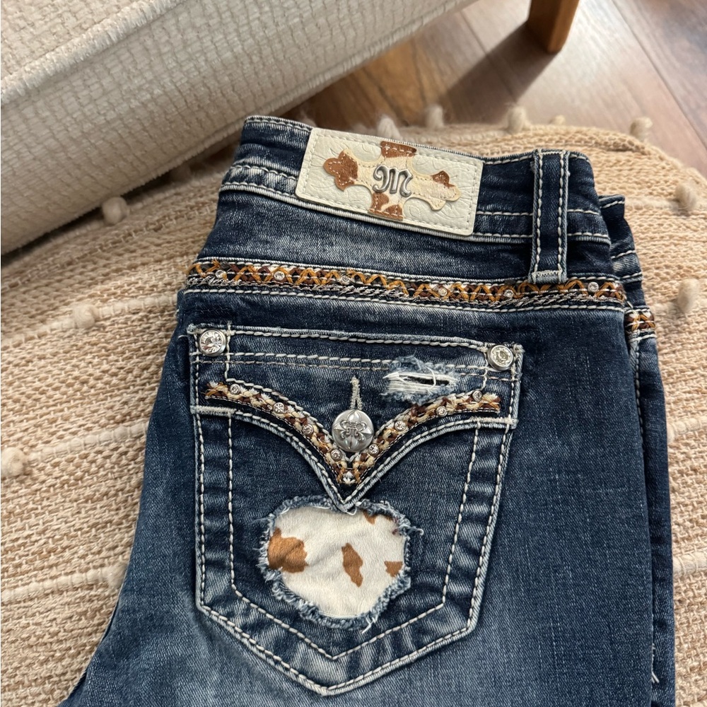Miss Me Women's Blue Boot Cut Jeans with Embellishments
